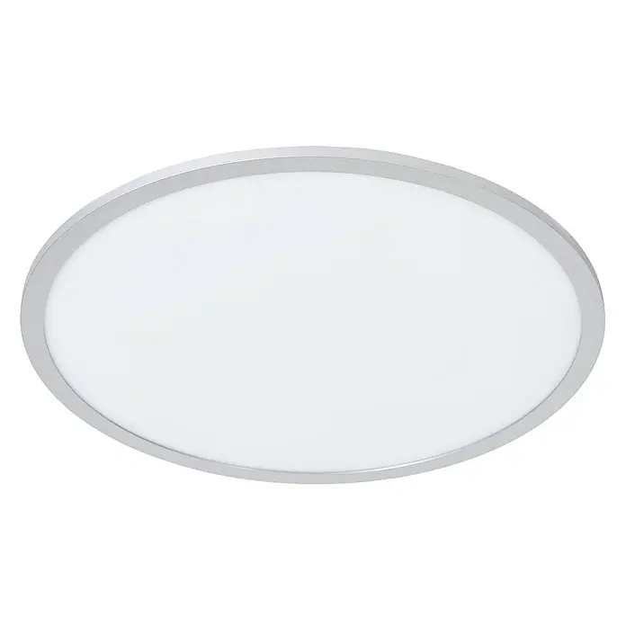 Lindby LED Deckenlampe in silber, Deckenleuchte rund -  - Ovales LED-Deckenlicht mit silbernem Rahmen und weißem Diffusor.