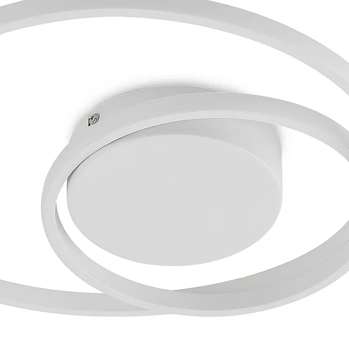 Lindby LED Deckenlampe in weiß matt, dimmbar Deckenleuchte -  - Moderne weiße spiralförmige LED-Deckenleuchte, direkt montiert.