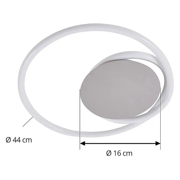 Lucande Deckenleuchte Valenora - weiß / opal - Moderne weiße LED-Deckenleuchte mit elegantem Ringdesign und zentraler silberner Basis.