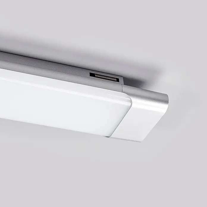 Arcchio LED Deckenlampe in weiß, silber, Deckenleuchte -  - Silberne lineare LED-Leuchte mit weißem Diffusor und integriertem Steuerungsschlitz.