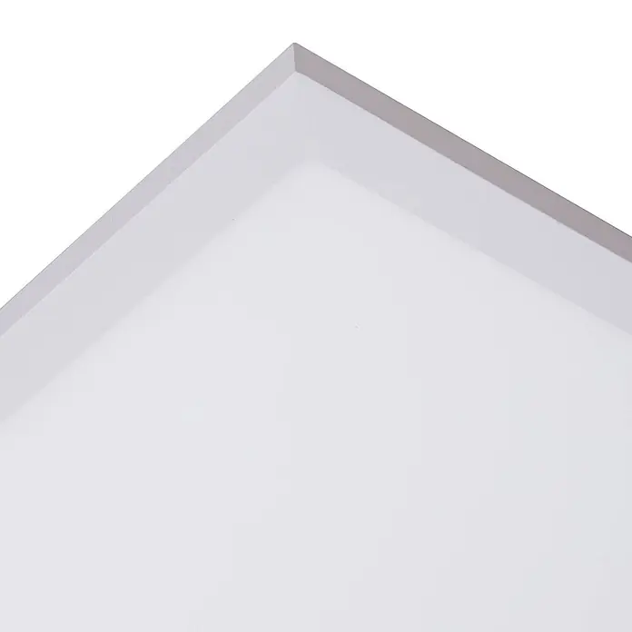 Lindby LED-Panel Lamin - weiß / opal - Weiße rechteckige Plattenecke, mattiert, mit einer subtilen abgeschrägten Kante.