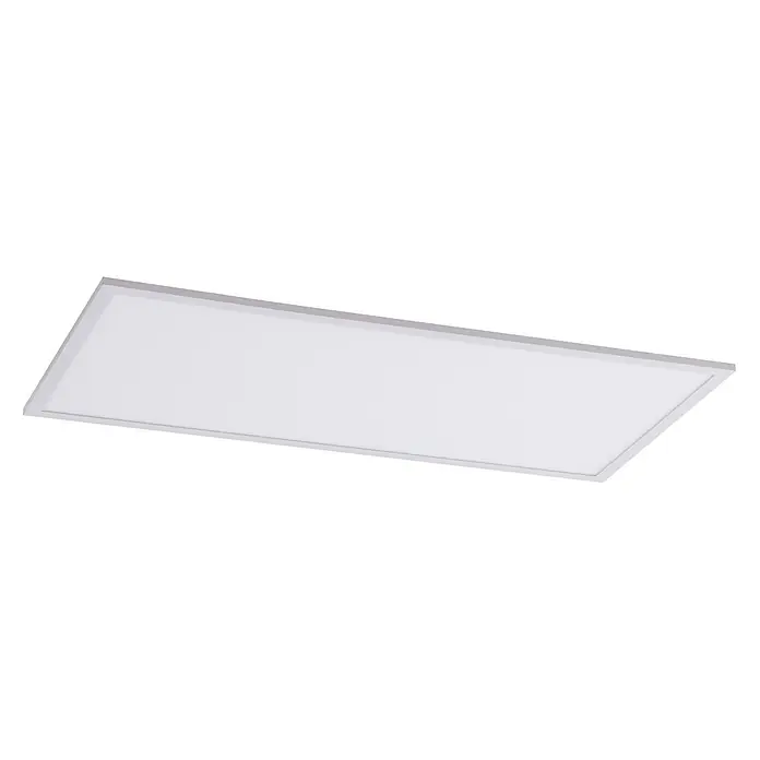 Lindby LED-Panel Lamin - weiß / opal - Rechteckige weiße LED-Panel-Leuchte mit schlankem silberfarbenem Rahmen.