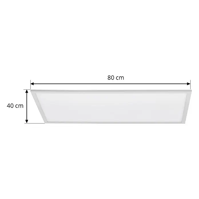 Lindby LED-Panel Lamin - weiß / opal - Weißes, 80x40 cm rechteckiges LED-Panel.