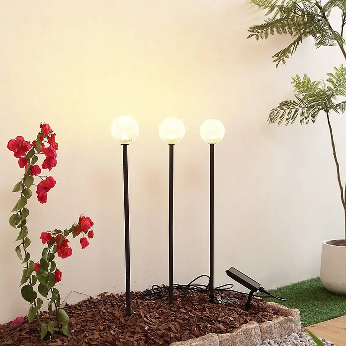 Lindby LED Solar Gartenlampe Erdspieß in schwarz matt, transparent, online kaufen bei BAUHAUS