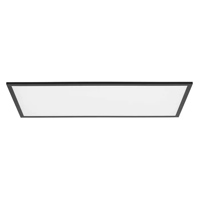 Lindby LED Deckenleuchte flach in schwarz, weiß, dimmbar Panel -  - Rechteckige LED-Panel-Leuchte mit schwarzem Rahmen und weißer Lichtfläche.