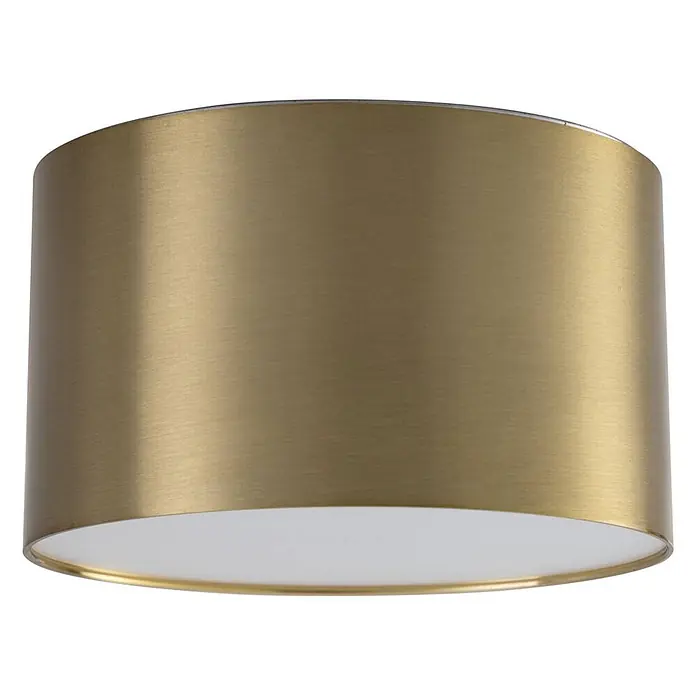 Lindby LED Aufbauleuchte gold Ø 11 cm, Aufbaustrahler, Deckenspot 9W LED -  - Runder Lampenschirm aus gebürstetem Messing mit weißer Innenseite.