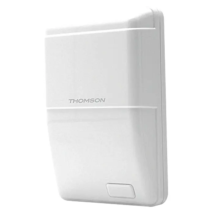 Thomson Innensirene - Batteriebetrieben, Reichweite Funk: 300 m - Weißer Thomson Router mit klaren Linien und modernem Design. Ideal für zuverlässige Netzwerkverbindungen im ganzen Haus.