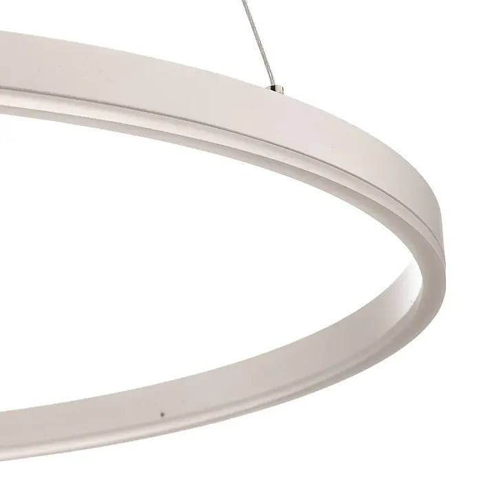 Arcchio LED Pendelleuchte in weiß, Hängelampe -  - Matte weiße runde LED-Pendelleuchte, an einem dünnen Kabel hängend.