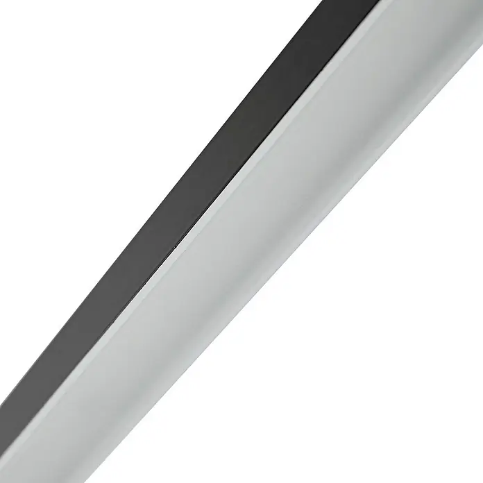 Lucande LED Pendelleuchte in schwarz, dimmbar Hängelampe -  - Lineares Metallprofil mit dunkler, flacher Oberseite und heller, gekrümmter Seite, geeignet für Beleuchtung oder Verkleidung.