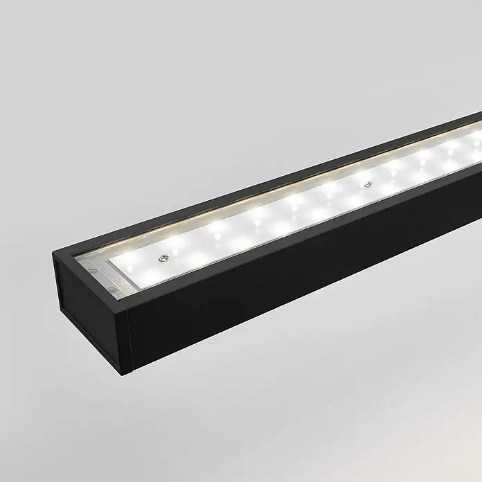 Arcchio LED Pendelleuchte in schwarz, Hängelampe -  - Schwarze, lineare LED-Leuchte mit hellweißen LEDs und klarer Abdeckung für moderne Beleuchtung.