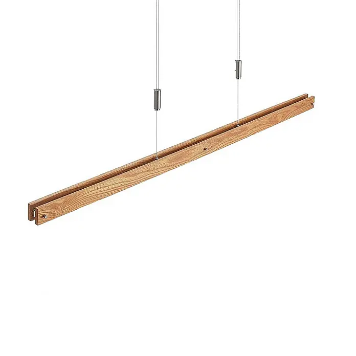 Lindby LED Pendelleuchte in nickel matt, holz, Hängelampe - 