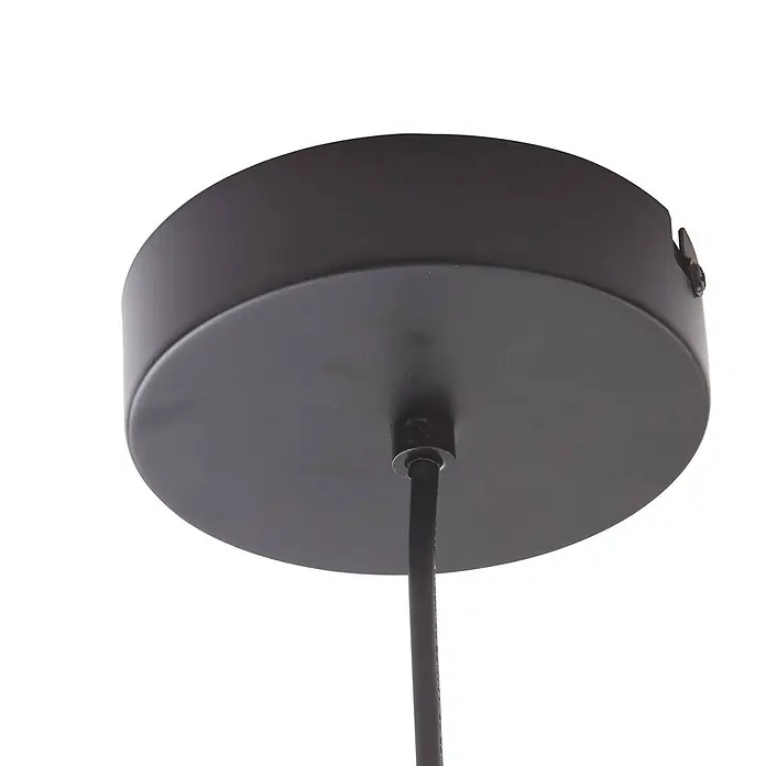 Lindby LED Esstisch Pendelleuchte, LED Hängeleuchte Metall schwarz gold -  - Schwarze Deckenrosette für Pendelleuchte, mit integrierter Kabelzugentlastung und Montagebügel.
