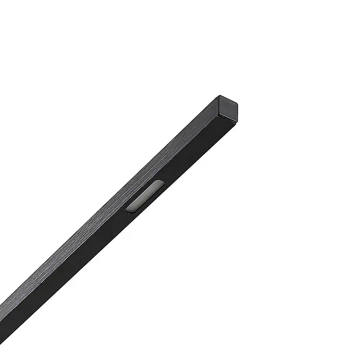 Lucande LED Pendelleuchte in schwarz matt, Hängelampe -  - Schwarzes, rechteckiges Geräteelement mit integriertem grauen Schlitz.