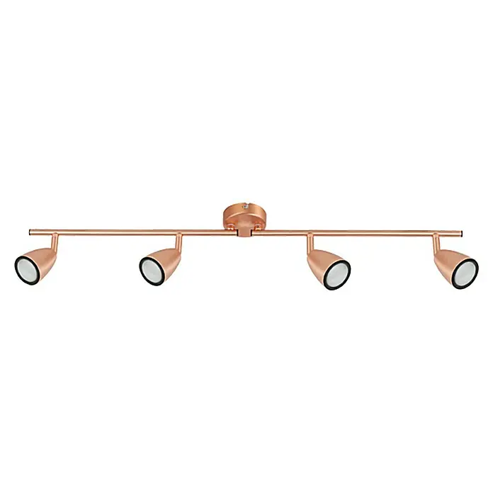 Tween Light Regleta LED Marcos - 12 W, L x An x Al: 805 x 80 x 150 mm, Cobre, Blanco cálido - La lámpara de techo de cobre con cuatro focos ofrece una iluminación elegante para cualquier habitación. El diseño es moderno y elegante.