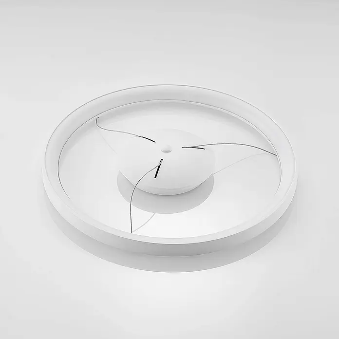 Arcchio LED Pendelleuchte in weiß, Hängelampe -  - Weiße runde LED-Deckenleuchte mit transparenter Innenscheibe und feinen Aufhängedrähten.