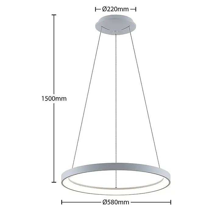 Arcchio LED Pendelleuchte in weiß, Hängelampe -  - Moderne weiße runde LED-Pendelleuchte.