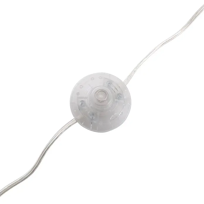 Lindby Stehlampe in messing, Bogenlampe Wohnzimmer -  - Transparenter, runder Fußschalter an einem klaren Elektrokabel zur bequemen Bedienung von Lampen oder Geräten.