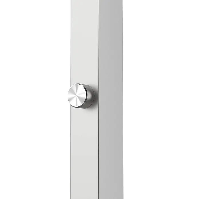 Arcchio LED Stehlampe Büro in silber, up down Büroleuchte -  - Silberner Metallknauf mit radial gebürsteter Oberfläche.