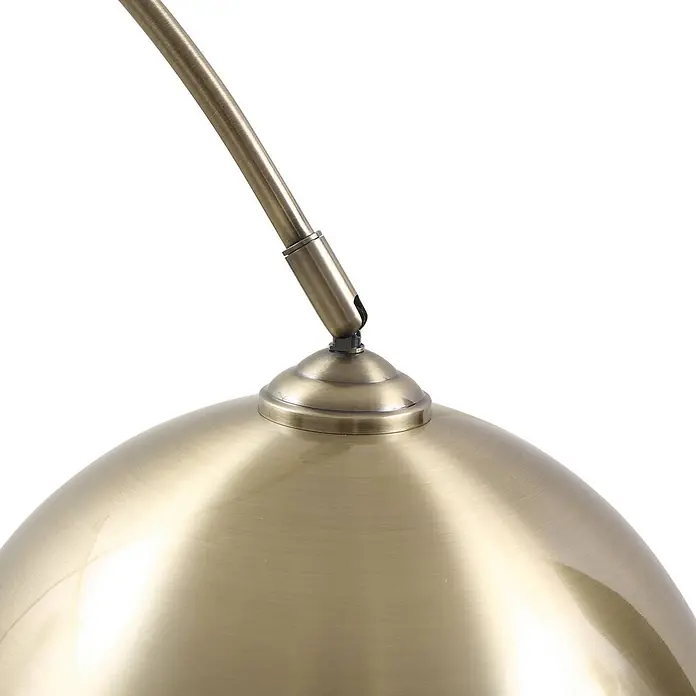 Lindby Stehlampe in messing, Bogenlampe Wohnzimmer -  - Lampenschirm aus gebürstetem Messing in Kuppelform mit verstellbarer Armverbindung.