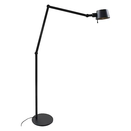 Lucande Stehlampe Büro in schwarz, gold, Büroleuchte