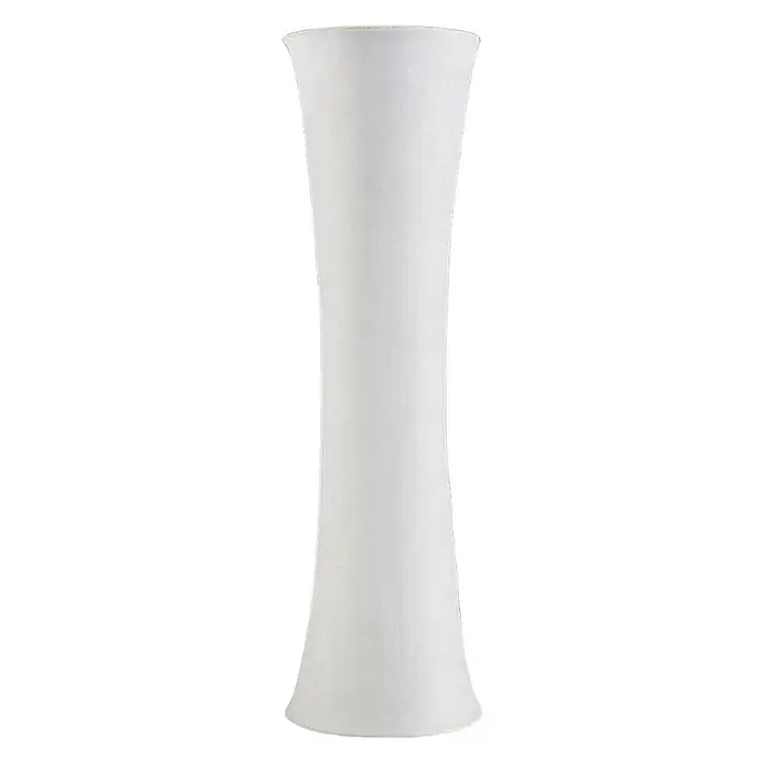 Lindby Stehlampe Wohnzimmer in weiß, Stehleuchte -  - Weißer, sanduhrförmiger Stehleuchten-Schirm.
