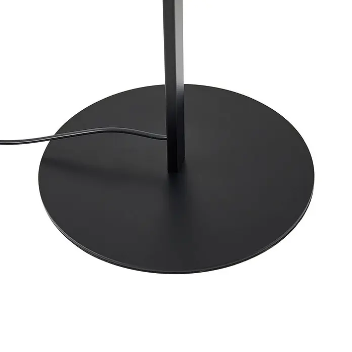 Lindby LED Stehlampe Wohnzimmer in schwarz, up down Stehleuchte -  - Runder, schwarzer Stehlampenfuß mit quadratischem Standrohr und Stromkabel.