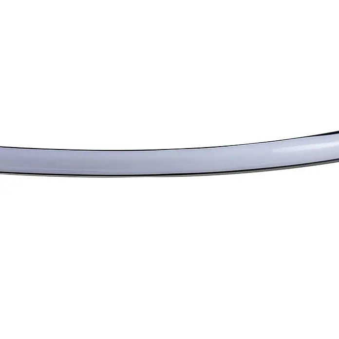 Lindby LED Stehlampe Wohnzimmer in schwarz, up down Stehleuchte -  - Gebogener silbergrauer Stab mit schwarzen Kanten.