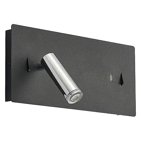 Lucande LED Wandleuchte innen in schwarz, chrom, Wandlampe
