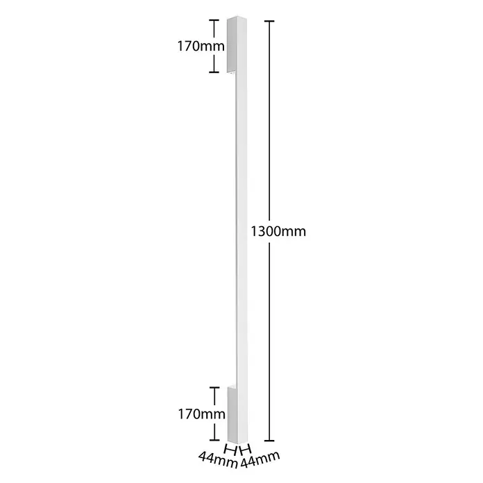 Arcchio LED Wandleuchte innen in weiß, Wandlampe -  - Langer weißer Rechteckgriff mit 170mm Griffen an jedem Ende, Gesamtlänge 1300mm, Breite 44mm.