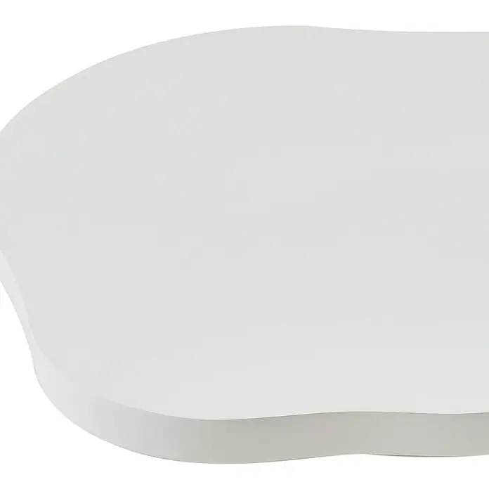 Lindby LED Wandleuchte innen in weiß, up down Wandlampe -  - Glatte weiße organisch geformte Oberfläche, möglicherweise eine Schreibtisch- oder Tischplatte.