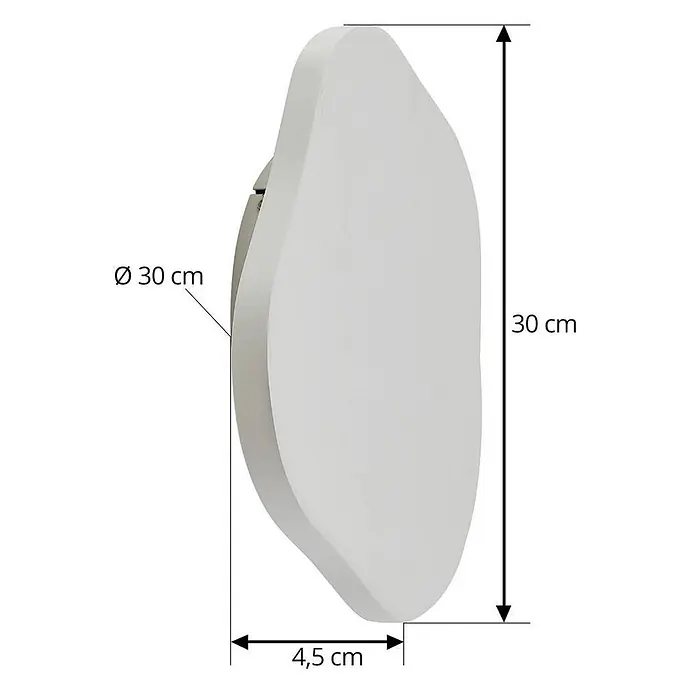 Lindby LED Wandleuchte innen in weiß, up down Wandlampe -  - Weiße Wandleuchte in organischer Form. 30 cm hoch, 30 cm breit, 4,5 cm tief.