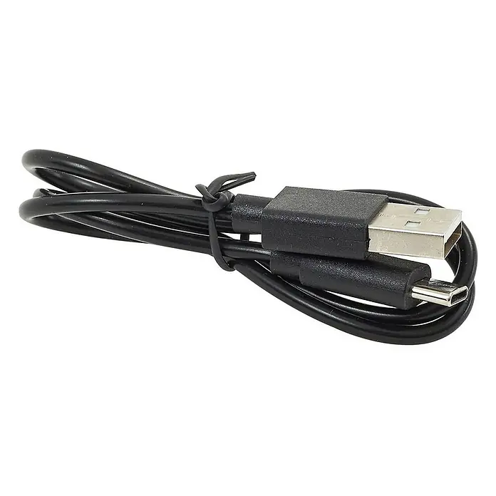 Lindby LED Wandleuchte innen in schwarz, dimmbar up down Leselampe Wand -  - Schwarzes, aufgerolltes USB-A-auf-Micro-USB-B-Kabel, mit Kabelbinder befestigt.