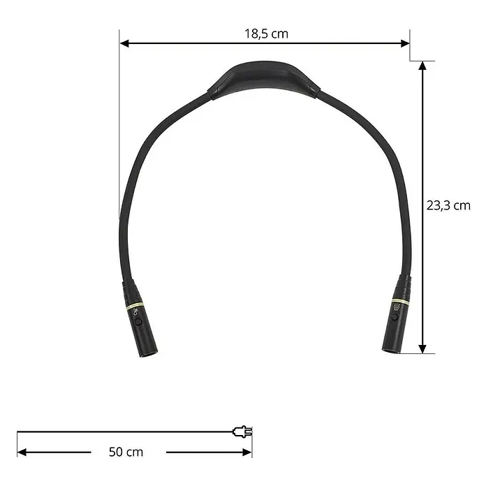 Lindby LED Wandleuchte innen in schwarz, dimmbar up down Leselampe Wand -  - Schwarze flexible LED-Nackenleuchte, 18,5 cm breit, 23,3 cm hoch, mit 50 cm Ladekabel.
