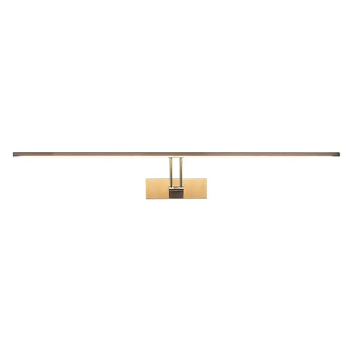 Lucande LED Bilderleuchte in nickel matt, Wandleuchte Bilderlampe -  - Wandmontierte LED-Bilderleuchte aus gebürstetem Messing mit langem horizontalem Lichtbalken und rechteckiger Wandplatte.