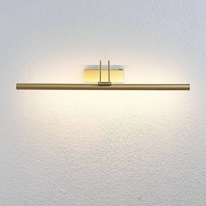 Lucande Bilderleuchte LED mit Schalter, Spiegelleuchte 69 cm -  - Lange, messingfarbene LED-Bilderleuchte, wandmontiert und warmes Licht spendend.