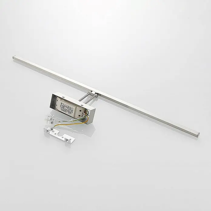 Lucande LED Bilderleuchte in nickel matt, Wandleuchte Bilderlampe -  - Silberfarbene lineare LED-Spiegelleuchte, mit interner Verkabelung und Montagehalterung.