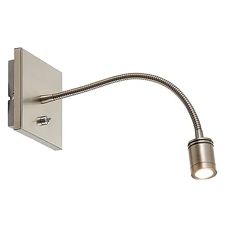 Lindby LED Wandleuchte innen in nickel satiniert, Wandlampe