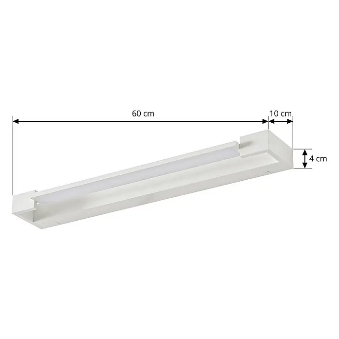 Arcchio LED Wandleuchte innen in weiß, Wandlampe -  - Weißes lineares LED-Aufbaulicht, 60 cm lang, 10 cm breit, 4 cm hoch.