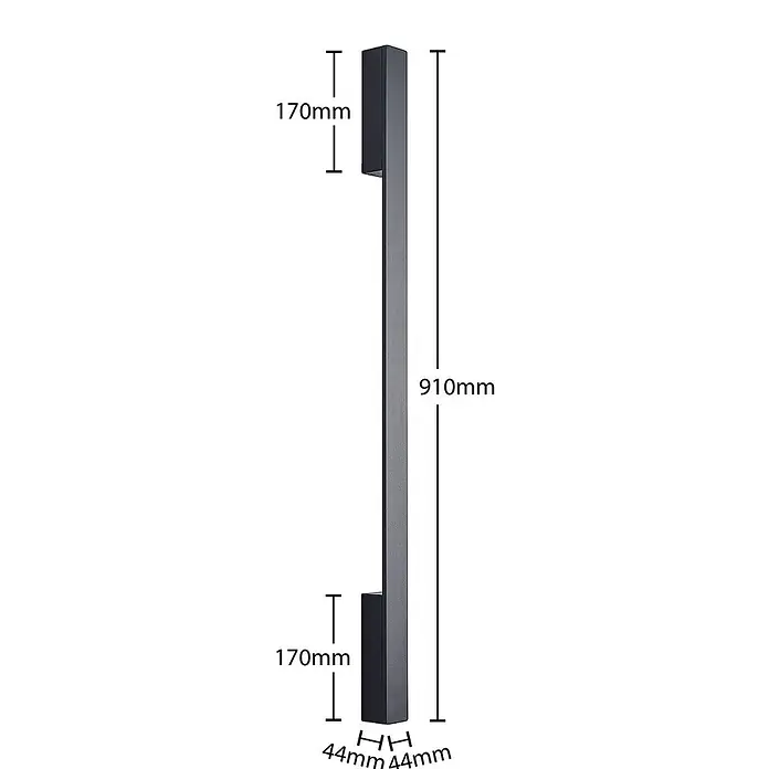 Arcchio LED Wandleuchte innen in schwarz, Wandlampe -  - Lange dunkelgraue Griffstange, 910mm Gesamtlänge, 170mm Greifbereiche, 44mm Breite.