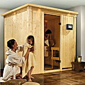 Karibu Systemsauna Sodin (Mit 9 kW Saunaofen mit integrierter Steuerung, Ohne Dachkranz, 170 x 196 x 198 cm)