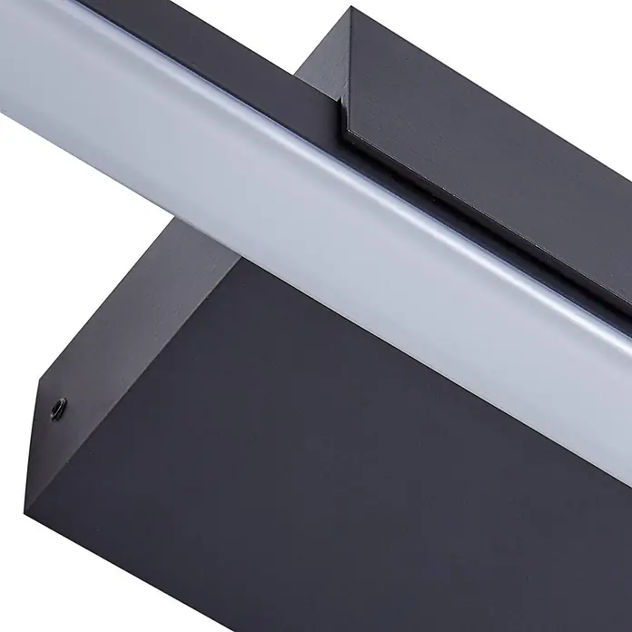 Lucande LED Wandleuchte innen in schwarz, Wandlampe -  - Dunkelgraue lineare LED-Leuchte mit durchscheinendem Diffusor.