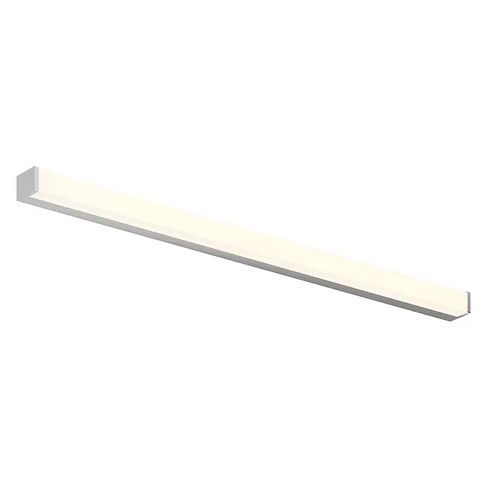 Lindby LED Wandleuchte innen in weiß, chrom, up down Wandlampe -  - Längliche lineare LED-Leuchte mit silbernem Gehäuse und weißem Lichtdiffusor.