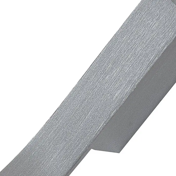 Lindby Wandleuchte Alvon - alu / grau / zink - Gebürsteter silberfarbener Metallstab mit sichtbarer Seite und geraden Kanten.