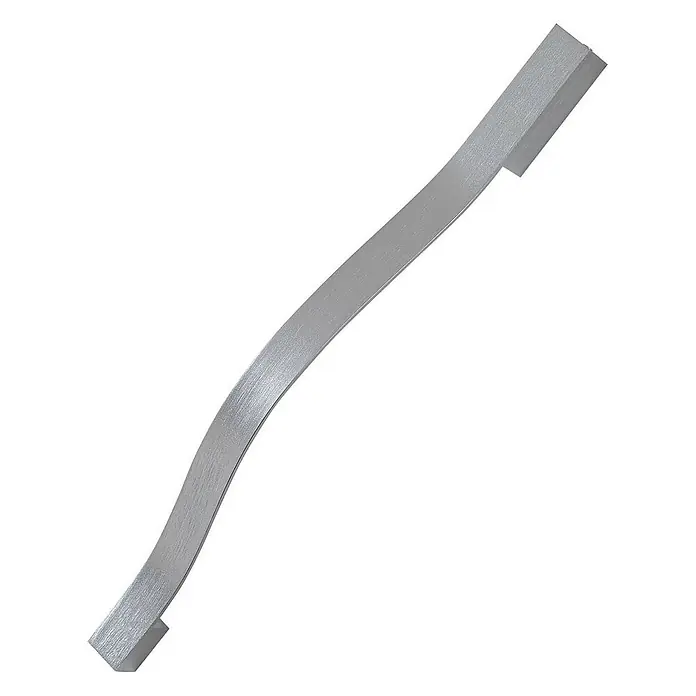 Lindby Wandleuchte Alvon - alu / grau / zink - Eleganter geschwungener Möbelgriff aus gebürstetem Silbermetall, für Schubladen oder Türen.