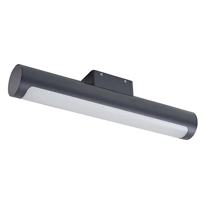 Lucande LED Wandleuchte aussen in anthrazit, weiß, Aussenlampe Wand -  - Zylindrische dunkelgraue LED-Wandleuchte mit mattweißer Diffusorscheibe und Montagehalterung.
