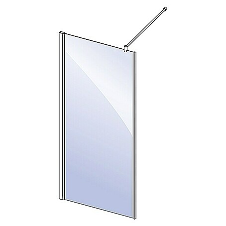 Camargue Vario Duschwand für Doppelpendeltür S37 (90 x 195 cm, Beschichtet, Stärke: 6 mm, Silber)