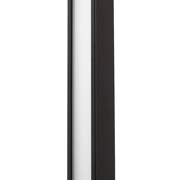 Lindby LED Wandleuchte aussen in schwarz, weiß, Aussenlampe Wand -  - Schwarzes lineares LED-Profil mit weißem Diffusorstreifen.