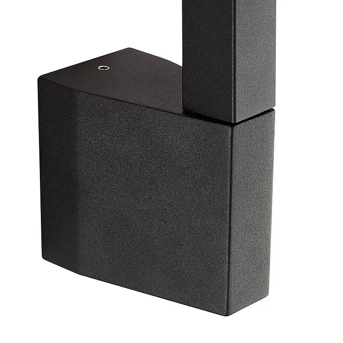 Lindby LED Wandleuchte aussen in schwarz, weiß, Aussenlampe Wand -  - Schwarze, strukturierte, verstellbare rechteckige Leuchte.