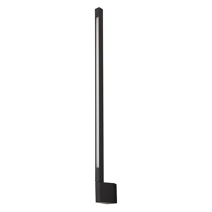 Lindby LED Wandleuchte aussen in schwarz, weiß, Aussenlampe Wand -  - Schlanke schwarze Wandleuchte für den Außenbereich mit langem vertikalem Lichtstreifen und L-förmigem Sockel.