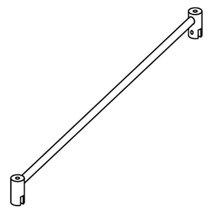 Camargue Vario Stabilisations-Set S30 - 100 cm, Chrom - Die Abbildung zeigt eine Verbindungsstange mit zylindrischen Enden, ideal für mechanische Baugruppen und zur Kraftübertragung in Systemen.